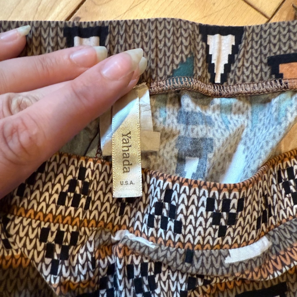 Yahada Geometric Patterned Flared Leggings - Mult… - image 2